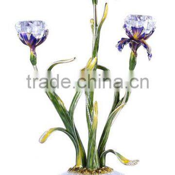 RORO Felicity iris enamel crystal glass candle holder