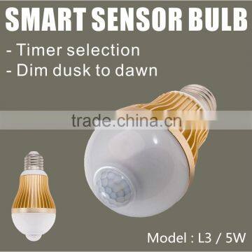L3(5W) sensor bulb with optional on-time and dimming setting