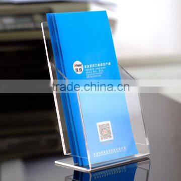 Custom made acrylic brochure magazine display stand single pocket a5 leaflet holder