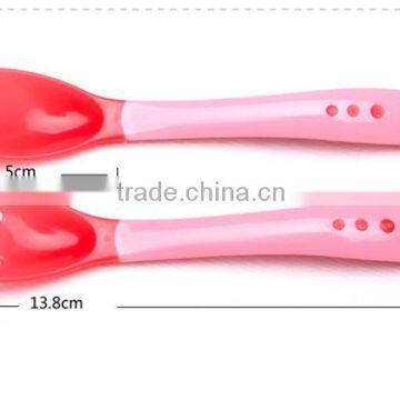 High Quality Temperature Color Changing Silicone Feeding Spoon and Fork for Kids photo-4