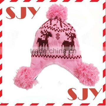 100%arcyllic personalized earmuffs kids animal winter hat