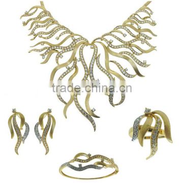 18k solid gold necklace set