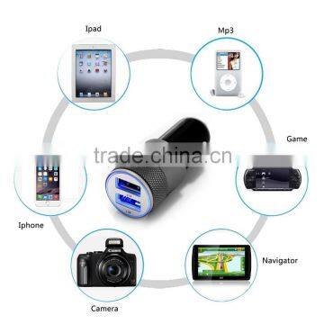 Multifunction 12v 24v 2.1A 1.0A Aluminium Bullet Dual Port USB Universal Car Charger for Iphnoe Ipad Normal Usb Phone photo-5