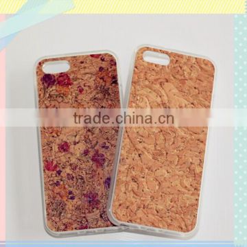 2015 New Arrival Stylish Waterproof Vintage TPU with Cork Case Cover for iPhone 5s