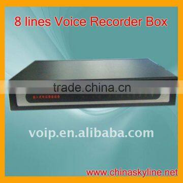 convenience 8 lines pbx call voice recorder /analog phone call recorder