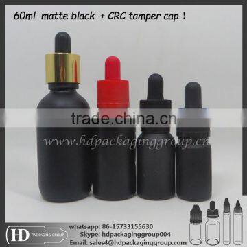 vape ejuice bottle matte black frosted 60ml 15ml 30ml glass dropper bottle