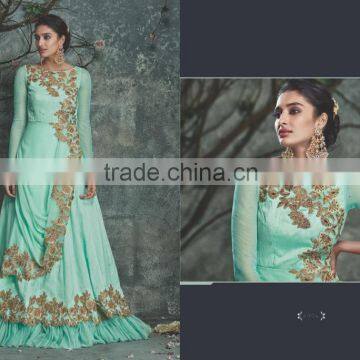 Especial Turquoise Georgette Designer Anarkali Suit/Designer Anarkali Suits