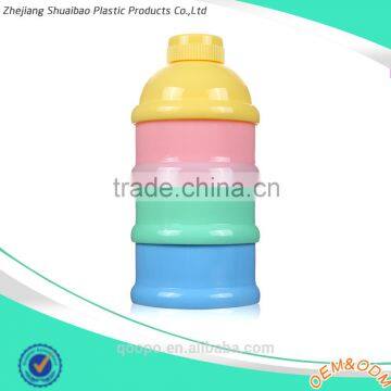 Jinhua Best BPA Free Three Lyers Plastic Baby Milk Powder Dispenser Case