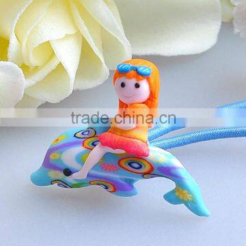 Dophin charm hair accessories for girls kids hairband hair rubber band