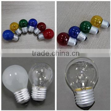 G45 E27 clear frosted colored round incandescent lamps