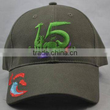 Guangzhou hat factory professional custom 6 panel / 100% cotton / / embroidery logo/gray baseball cap