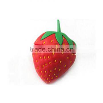 2GB Soft PVC strawberry shaped usb flash drive gift 100% real capacity usb flash disk memory USB 2.0 with key chain