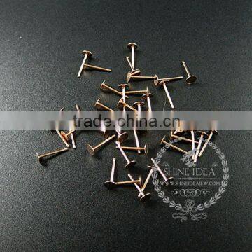 4mm rose gold plated 925 sterling silver round base solid silver earrings stud bezel DIY jewelry supplies 1703001