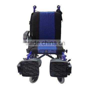 Topmedi Best Selling Products TRW958LBCGPY Detachable Headrest Aluminum Frame Disabled People Battery Operated Wheelchair photo-3