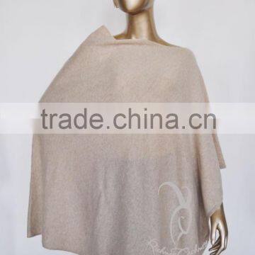 Half Melano Neck Tectangle Cashmere Poncho