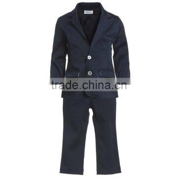 Two Buttons Blue Middle Vent Customized Boys Suits for Wedding Party (Jacket+Pants+Bow+Vest+Shirt) NS024 Kids Tuxedo Suit