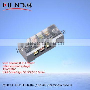 TB-1504 screw earth terminal block 15A 4P