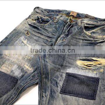High Quality Heavy Wash Ripped Jeans Wholesale Destroyed Jean American Wholesale Jeans (LOTM258) photo-5