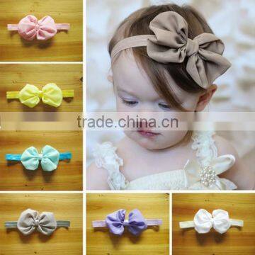 2014 New Design Multi-colors Kids Baby Flower Fabric Hair Bands Headband for Girls