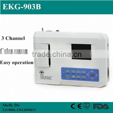 2016 Portable Color screen 3 Lead Electrocardiograph ECG Machine with Analysis Software EKG Machine-EKG-903BS-Shelly