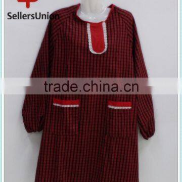 No.1 yiwu commission agent wanted Top Sale Cotton Smock Cooking Apron with Sleeves