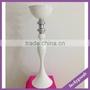 LDJ549 86cm table center flower stand white metal vase wholesale