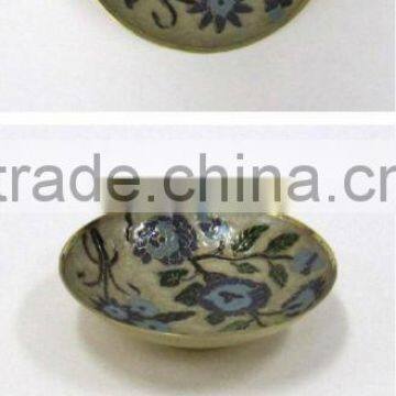 decorative brass bowl enamelled