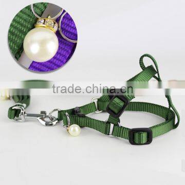 Factory OEM pet products dog harness with pearl pendant