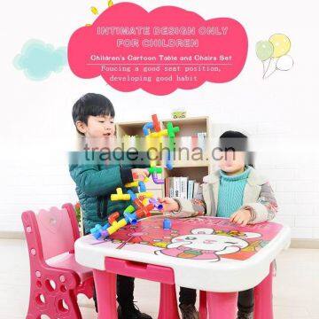 Children Study Tables and Chairs Kids Folding Plastic Funiture Set photo-5