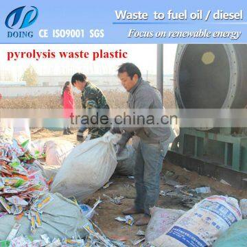 Fully automatic waste tire pyrolysis oil system with hydraulic auto feeder