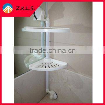 Household Wall Corner Plastic Bathroom Double Tiers Corner Shelves photo-3