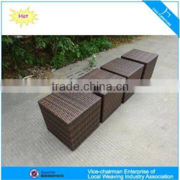 Cheap Outdoor Furniture Wicker Garden Rattan Square Table and Cube Chair photo-2