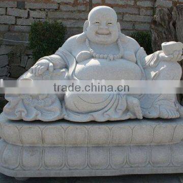 Natural Stone Hand Carved Laughing Buddha Statue For Garden(24 Years Factory)