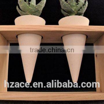 Concrete Mini Planters in Wooden Frame photo-5