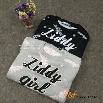 Jacquard Knitting Nice Sweater for Girls With Embroidery photo-5