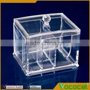 4 Compartments Clear Acrylic Multifunctional Home Office Desk Nail Polish Jewelry Makeup Organizer Box Holder Container With Lid photo-2