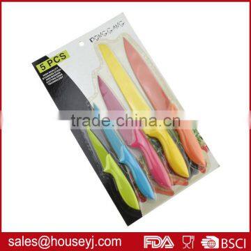 5 pcs non stick color kitchen knife set