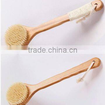 Cy304 Dry Skin Natural Bristle Brush Soft Handle Pouch Brush SPA Brushes Bath Shower Bristle Brush With Long Bamboo Handle photo-5