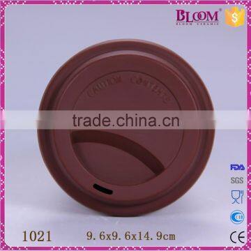 320ml Ceramic Coffee Travel Mug With Silicone Lid photo-4