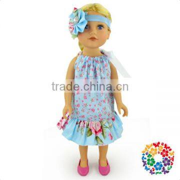 New Fashion 18 Inch Doll Accessories,aqua floral summer candy dress Doll Clothes