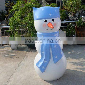 Fiberglass Christmas snowman girl figure for park decoration