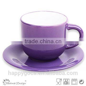 broad edge high quality bright glaze cup and saucer