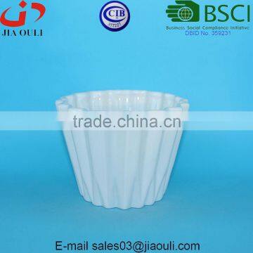 Glazed White Ceramic Origami Plant Pots photo-3