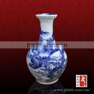 Hand painting blue and white porcelain ceramic jin liquor for wholesale