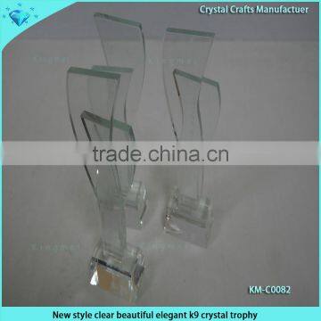 New style clear beautiful elegant k9 crystal trophy