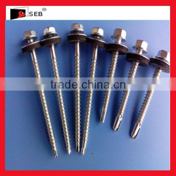 zink plated Hex head self drilling screws with EPDM washers