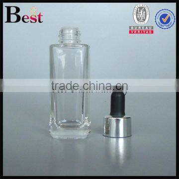 50ml Clear Glass Dropper Bottle With Silver Aluminum Dropper for Cosmetic Lotion Essential Oil Perfume China Suppliers photo-6