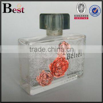 2017 Cosmetic Perfume Bottle 100ml Glass Square Perfume Bottle 100ml Glass Clear Perfume Bottle 100ml Glass With Decals photo-4