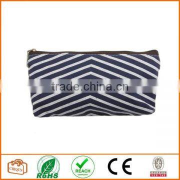 Canvas Navy Style Pen Pencil Case Cellphone Coin Cosmetic Makeup Bag Pouch Purse,Dark Blue photo-3
