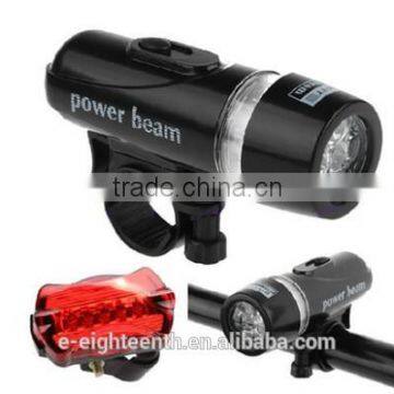 2016 new product free sample one set bike light 5 LED Bicycle Front Head Light with 5 led Rear Safety Flashlight